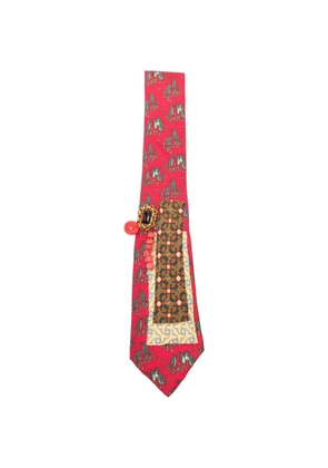 A.N.G.E.L.O. Vintage Upcycling x Stefania Bertoni customised Hermès beaded silk tie - Red