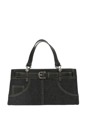 Christian Dior Pre-Owned 2002 Belt Buckle denim handbag - Black