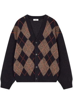 TOMBOY argyle-pattern cardigan - Blue