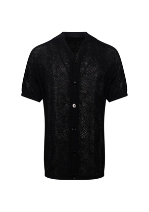 AMARANTO button short-sleeves jumper - Black