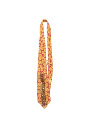 A.N.G.E.L.O. Vintage Upcycling x Stefania Bertoni customised Hermès sunflower tassel silk tie - Red