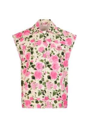 LIU JO floral-print gilet - Neutrals