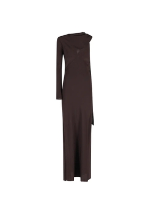 Erika Cavallini Milva draped V-neck maxi dress - Brown