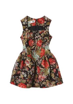 Open YY floral-print mini dress - Brown