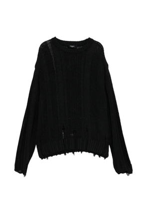 SONGZIO distressed crew neck jumper - Black