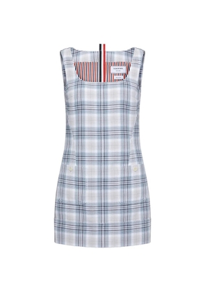 Thom Browne windowpane plaid mini dress - Blue