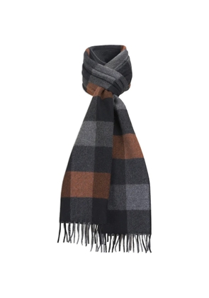 Chelsey Imports checked fringed-trim scarf - Black