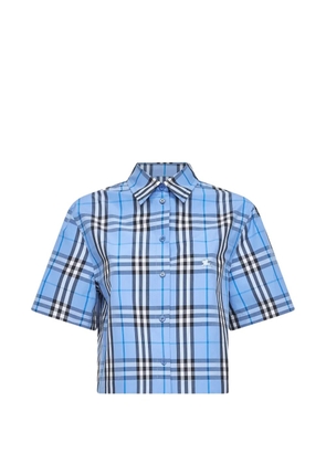 Burberry equestrian knight check-print shirt - Blue