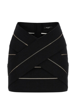 Balmain V-waist zip-fastening mini skirt - Black