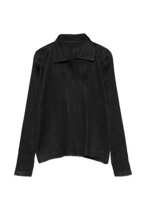 Pleats Please Issey Miyake pleated collar jacket - Black
