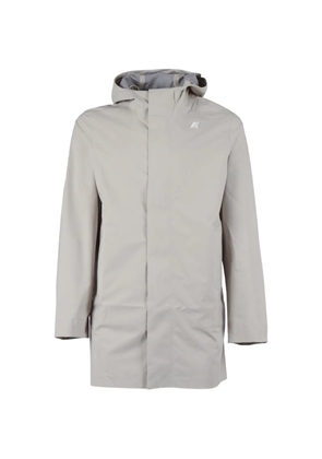 K-Way hooded mid-length coat - Neutrals