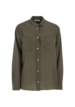 Herno chest-pocket mandarin-collar shirt - Green