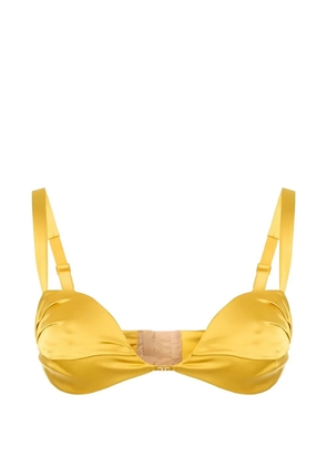 Elisabetta Franchi almond-shaped metal logo bra - Yellow