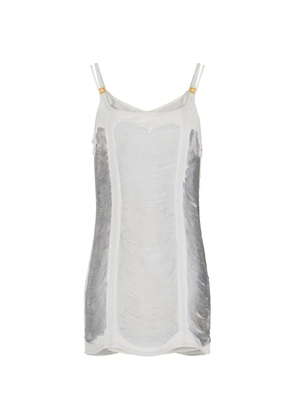 Elisabetta Franchi fringed strap mini dress - White