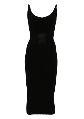 Mugler sleeveless knitted midi dress - Black