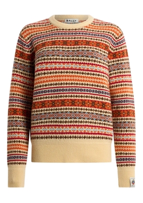 Bally geometric-motif crew-neck sweater - Yellow