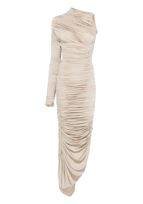 Mugler asymmetrical maxi dress - Brown