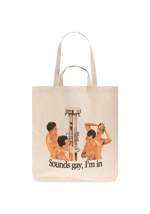 CARNE BOLLENTE graphic tote bag - Neutrals