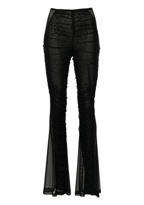Mugler ruched flared trousers - Black