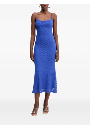 Bardot floral-pattern midi dress - Blue