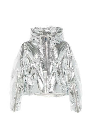 Khrisjoy logo-drawstrings padded jacket - Silver