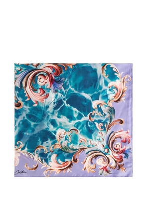 Versace Jeans Couture printed silk scarf - Blue