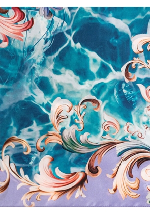 Versace Jeans Couture printed silk scarf - Blue