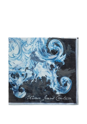Versace Jeans Couture baroque print scarf - Blue
