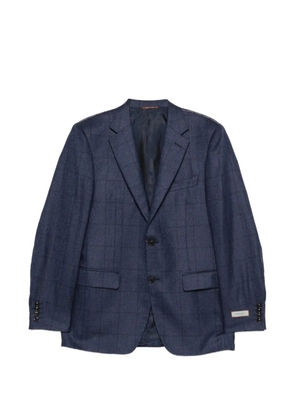 Canali check pattern blazer - Blue