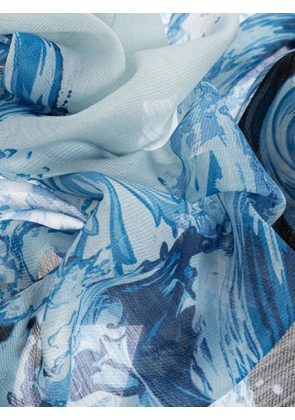 Versace Jeans Couture baroque print scarf - Blue