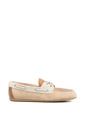 Miu Miu leather logo loafers - Neutrals
