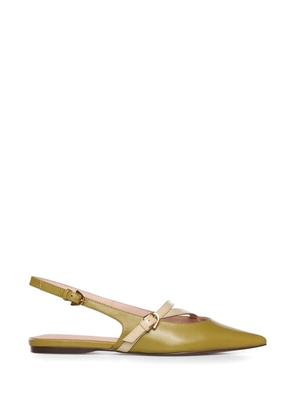 Coccinelle strappy pointed leather flats - Green