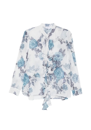 Marella Canapa ruffled floral shirt - Blue