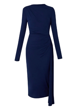 ERDEM long-sleeves draped midi dress - Blue