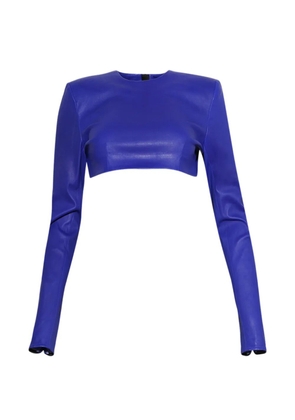 LaQuan Smith long-sleeve cropped shirt - Blue