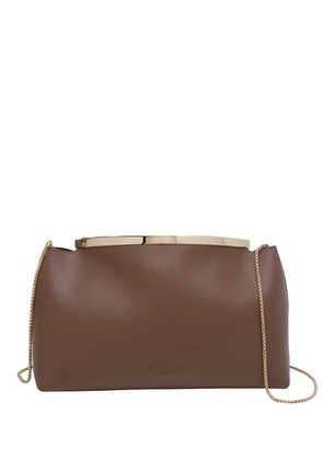 Tod's Magenta chain-strap clutch bag - Brown