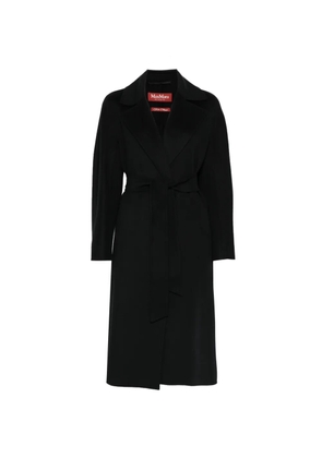Max Mara wraparound belt virgin wool coat - Black