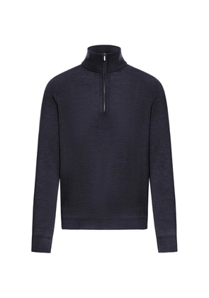 Zanone zip slim sweater - Blue