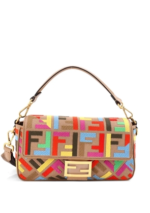 Fendi Pre-Owned Baguette NM Bag Zucca Embroidered Canvas Medium shoulder bag - Multicolour