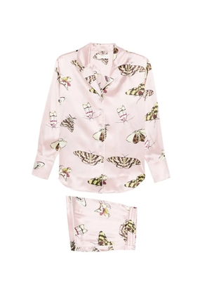 Olivia von Halle Alba Elda butterfly-print pajamas - Pink