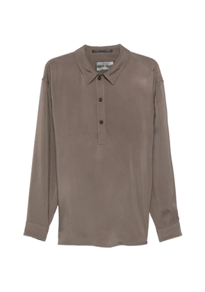 Giorgio Armani buttoned long-sleeve polo shirt - Brown