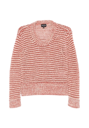 Giorgio Armani open-knit sweater - Red