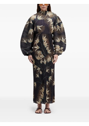 Osklen floral-print midi dress - Black