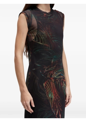 Osklen sleeveless printed midi dress - Black