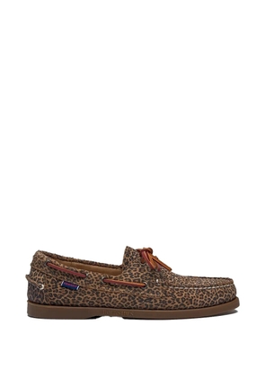 Sebago Portland animal-print boat shoes - Brown