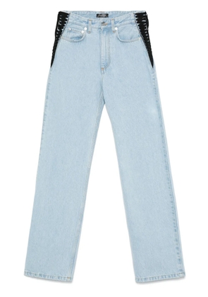 Mugler lace-up straight leg jeans - Blue