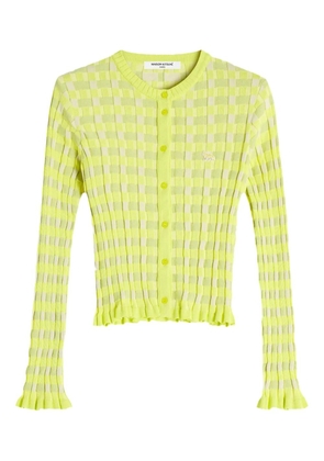 Maison Kitsuné checkered cardigan - Yellow