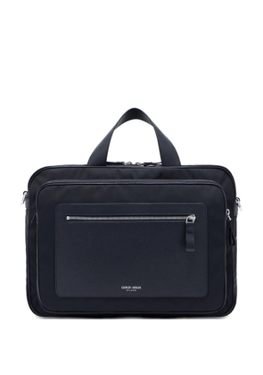 Giorgio Armani logo-stamp panelled briefcase - Black
