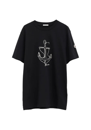 Moncler embroidered anchor crewneck t-shirt - Black