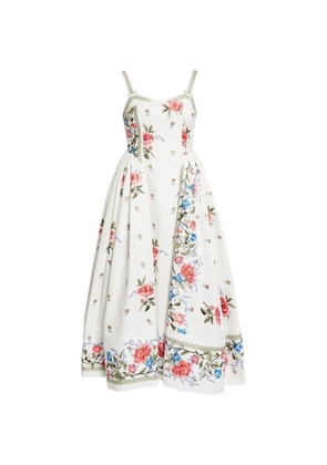 ERDEM Faille floral bustier dress - White